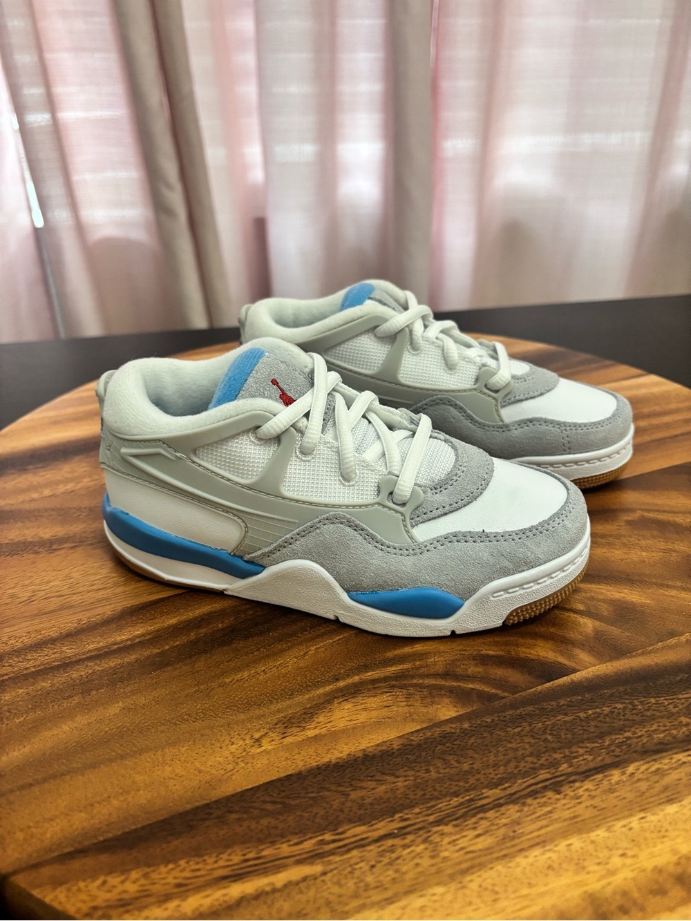 Jordan AJ 4 RM Sneakers White Grey Blue Toddler Little Boy Size 11C